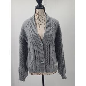 Taylor Swift Authentic TTPD Gray Cardigan, size XS/SM, NWOT Chunky Fisherman